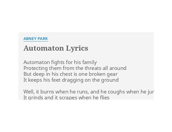 Automaton en Lyrics [Abney Park]
