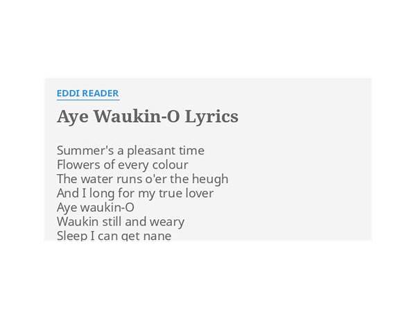 Aye Waukin-O en Lyrics [Eddi Reader]