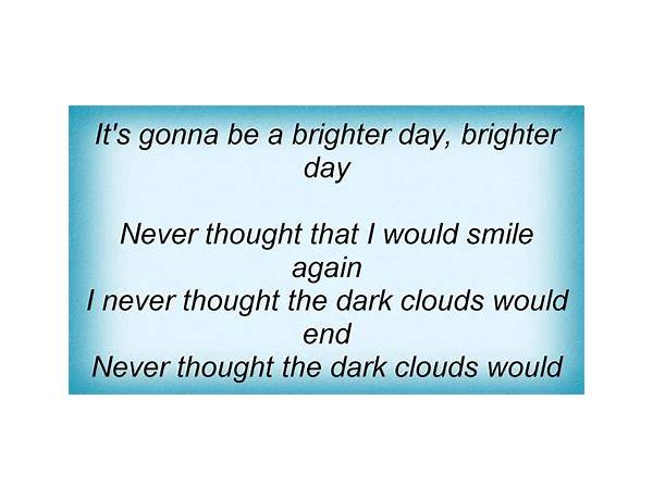 BRIGHTER DAY en Lyrics [Marli De\'Carvae]