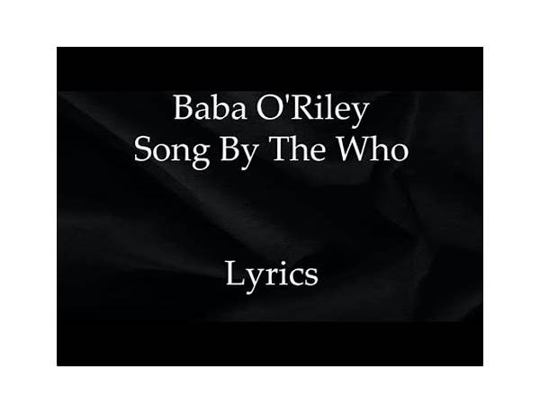 Baba O\'riley en Lyrics [Dropkick Murphys]