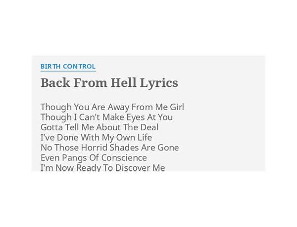 Back from Hell en Lyrics [Drippin So Pretty]