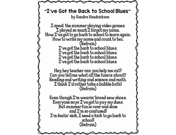 Back to School en Lyrics [Cursed Skank]