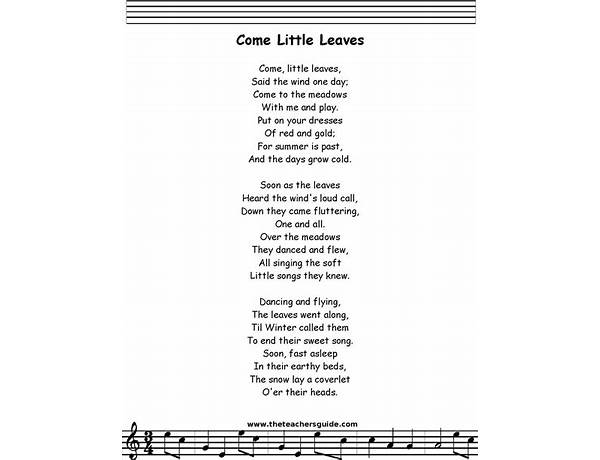 Barrel of Leaves en Lyrics [We Are Augustines]
