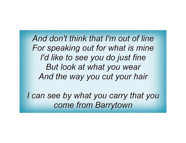 Barrytown en Lyrics [Ben Folds Five]