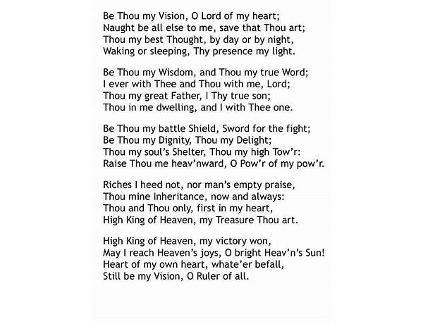Be Thou My Vision en Lyrics [Matthew Smith]