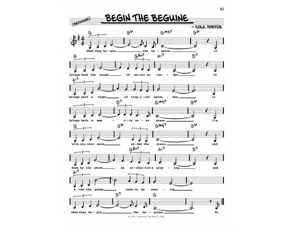 Begin the Beguine en Lyrics [Pepesito Reyes]