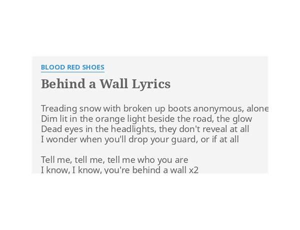Behind A Wall en Lyrics [Blood Red Shoes]