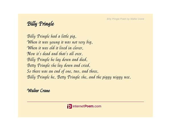 Billy Pringle en Lyrics [Caspar Babypants]