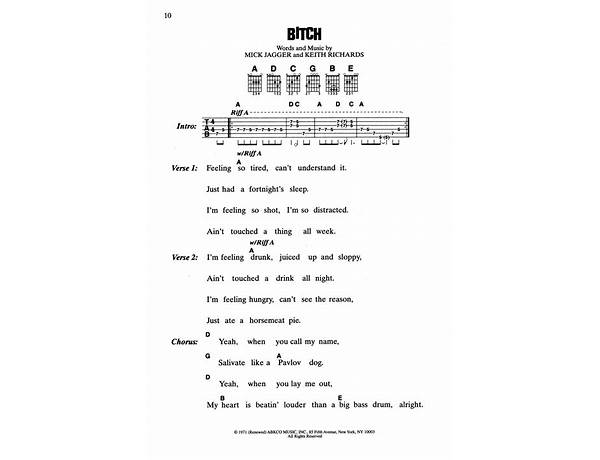 Bitch en Lyrics [Bridge to Grace]