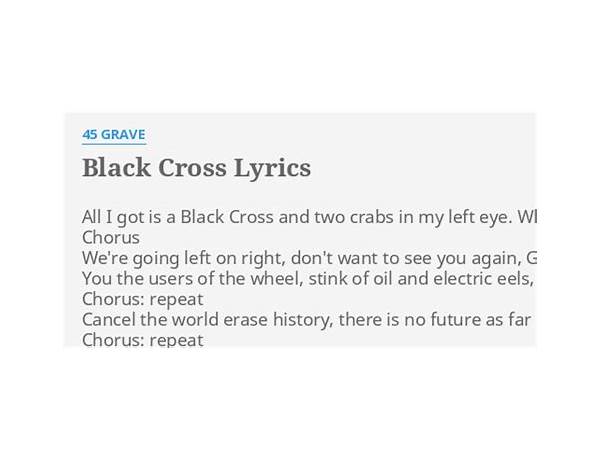 Black Cross en Lyrics [Comes With The Fall]