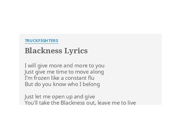 Blackness en Lyrics [Truckfighters]