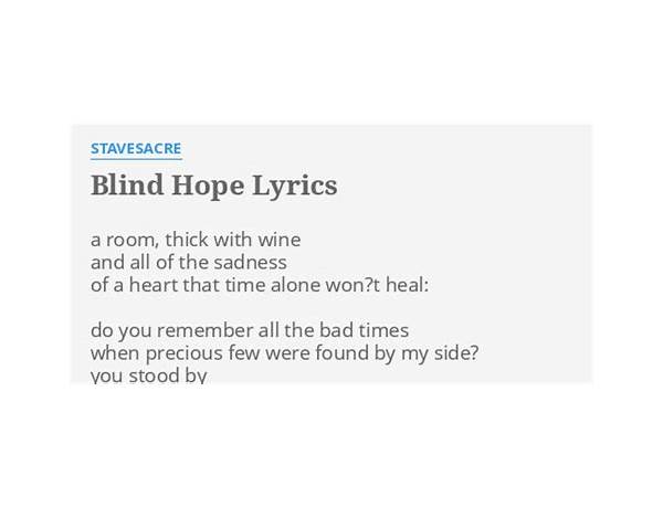 Blind Hope en Lyrics [Son Volt]