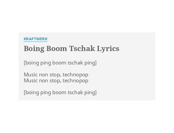 Boom Boom Tschack de Lyrics [AchtVier]