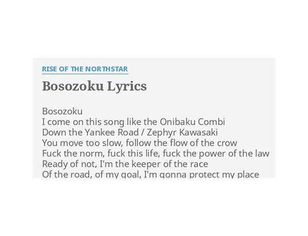 Bosozoku en Lyrics [Adam WarRock]