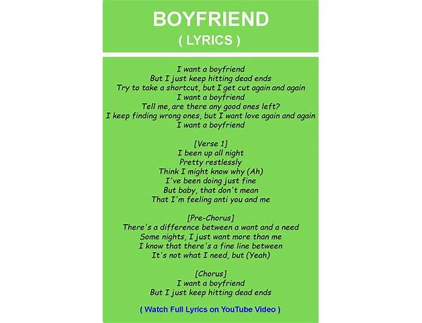 Boyfriend en Lyrics [KIDZ BOP Kids]