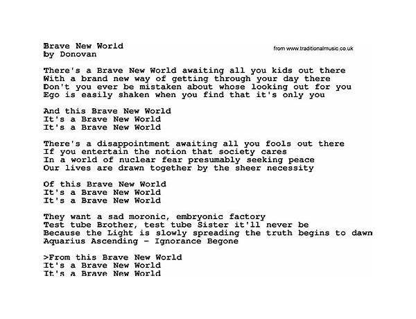 Brave New World en Lyrics [Jack Strify]