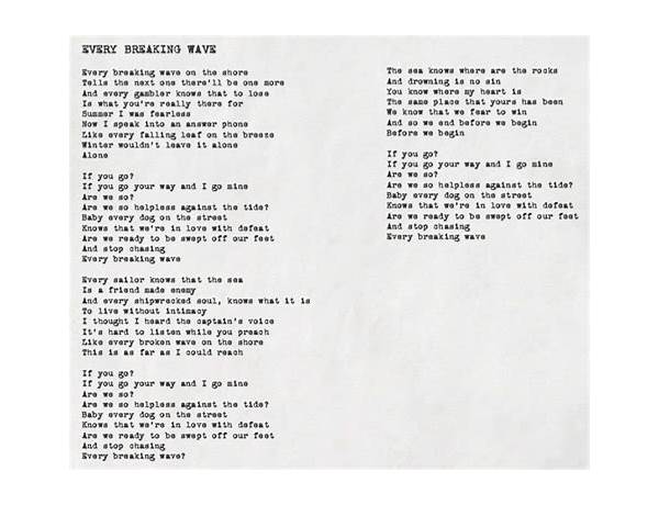 Breaking the Waves en Lyrics [Erik Hassle]