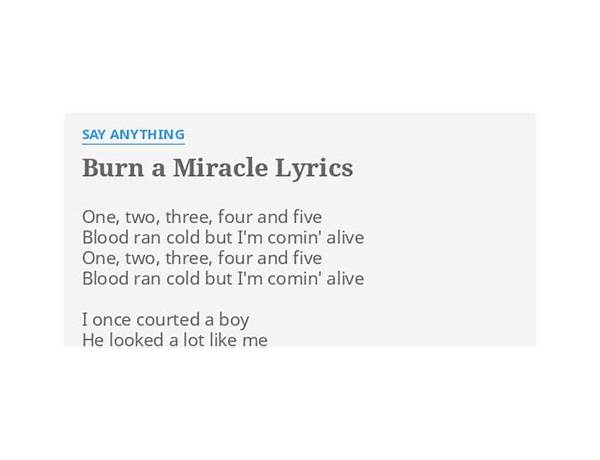 Burn A Miracle en Lyrics [Say Anything]