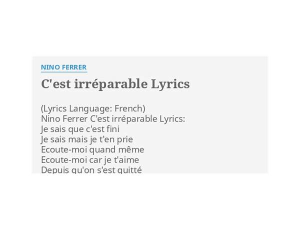 C\'est irréparable - Live fr Lyrics [Nino Ferrer]