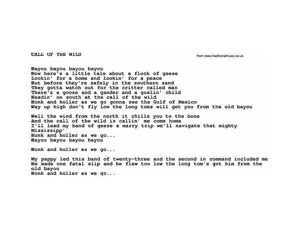 Call of the Wild en Lyrics [Dreamtale]