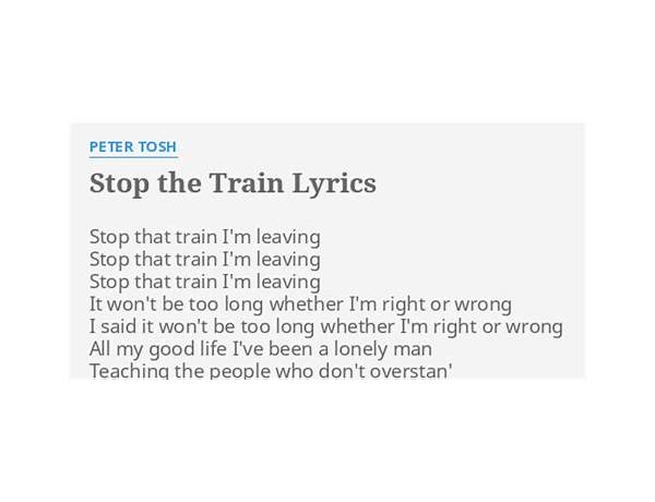 Can\'t Stop The Train en Lyrics [Ted Gärdestad]