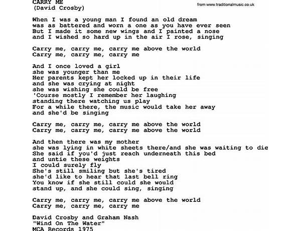 Carry Me en Lyrics [Chris De Burgh]
