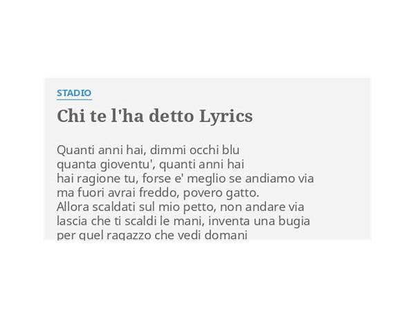 Chi Ha Detto it Lyrics [Gilda (Rosangela Scalabrino)]