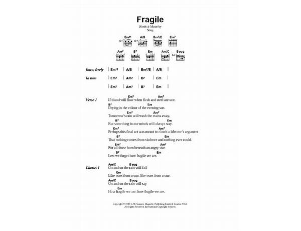 Choses fragiles fr Lyrics [POLICE DES MOEURS]