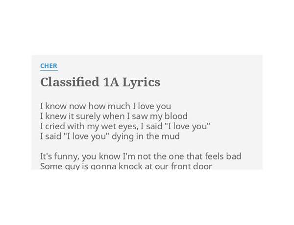 Classified 1A en Lyrics [Cher]