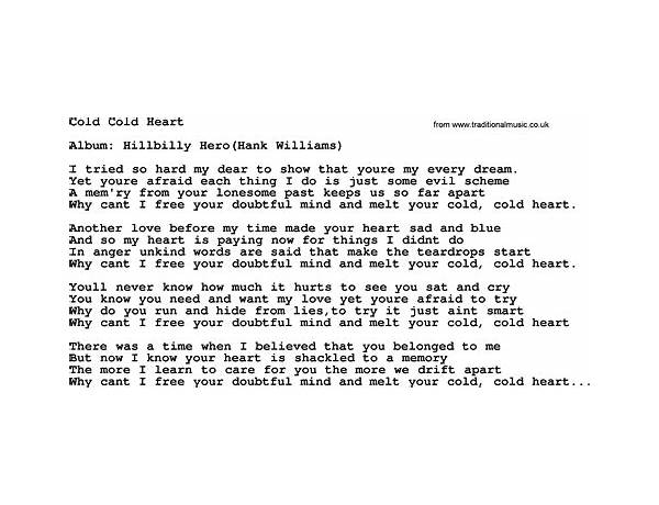 Cold Cold Heart en Lyrics [Esvi]