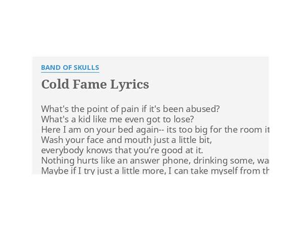 Cold Fame en Lyrics [Band of Skulls]