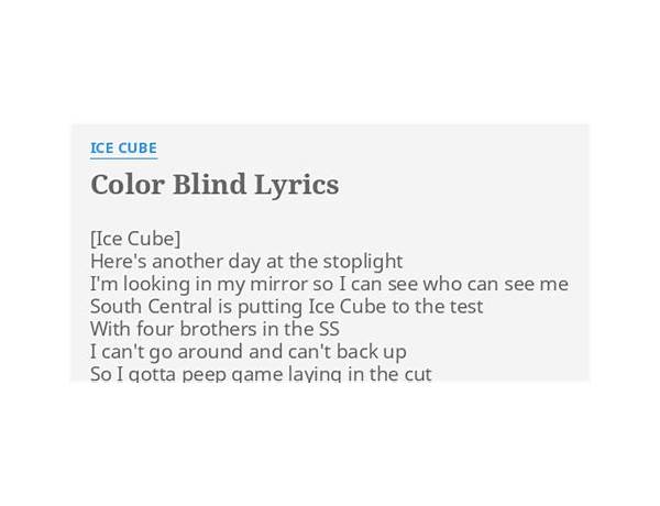 Color Blind en Lyrics [Slurrty]