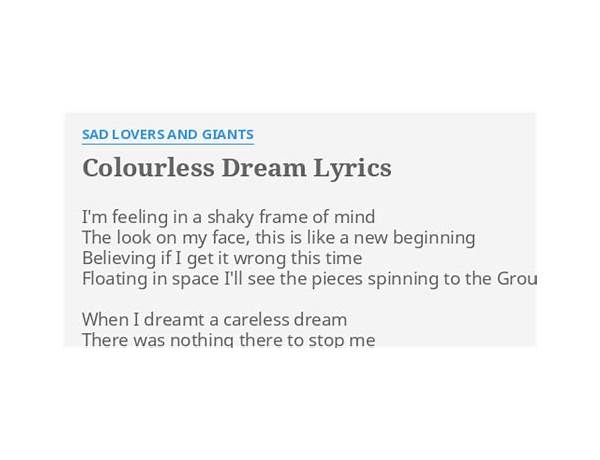 Colourless Dream en Lyrics [Snow Trail]