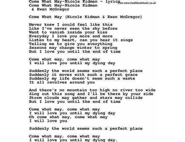 Come What May en Lyrics [Luke Evans]