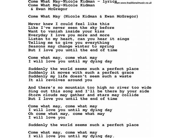 Come What May en Lyrics [We Are Messengers]