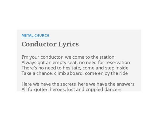 Conductor en Lyrics [Metal Church]