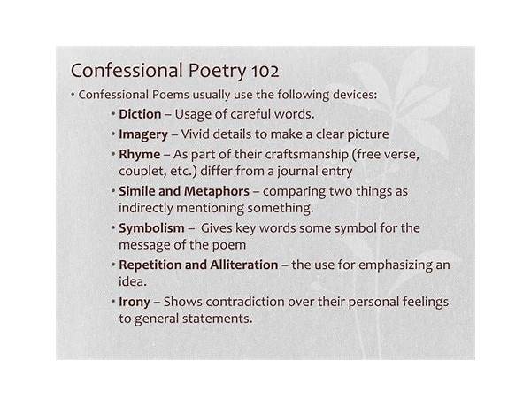 Confessional Poetry, musical term