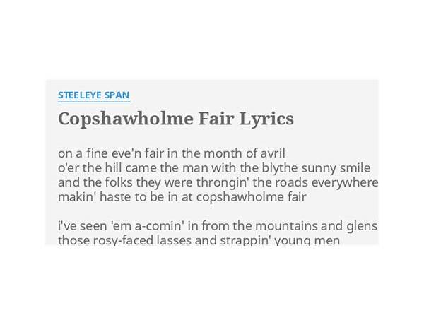 Copshawholme Fair en Lyrics [Maddy Prior & Tim Hart]