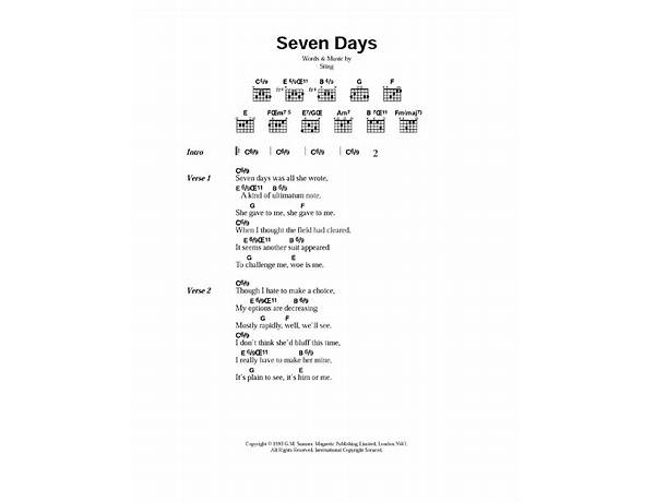 Copyright ©: Seven Days Music, musical term