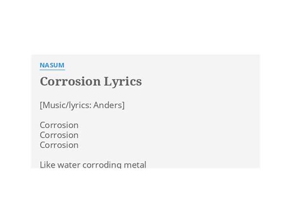 Corrosion en Lyrics [Nasum]