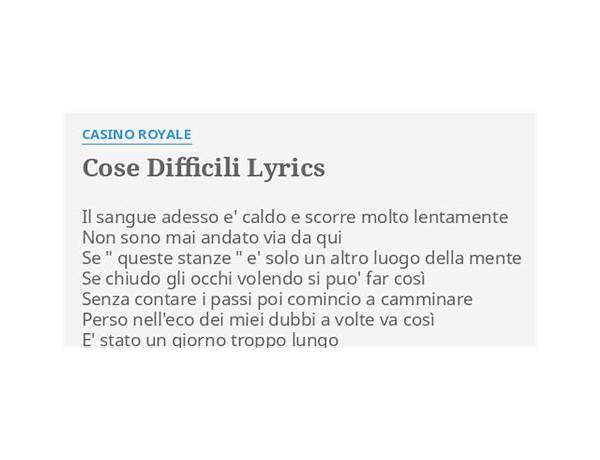 Cose Difficili it Lyrics [Meddaman]