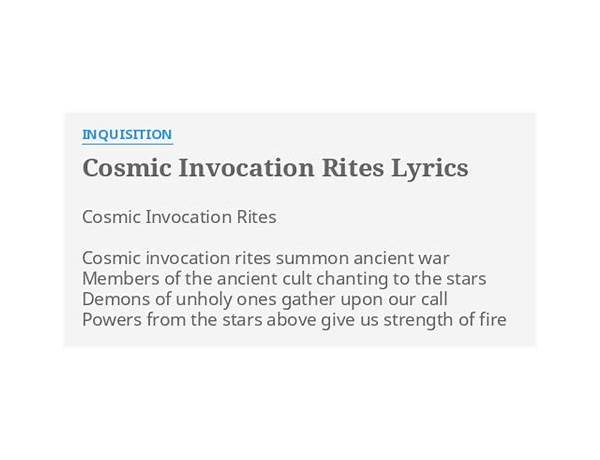 Cosmic Invocation Rites en Lyrics [Inquisition]