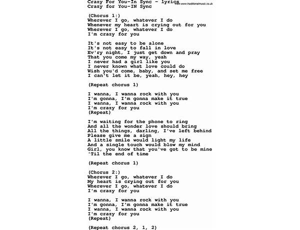 Crazy For You en Lyrics [Zonderling]