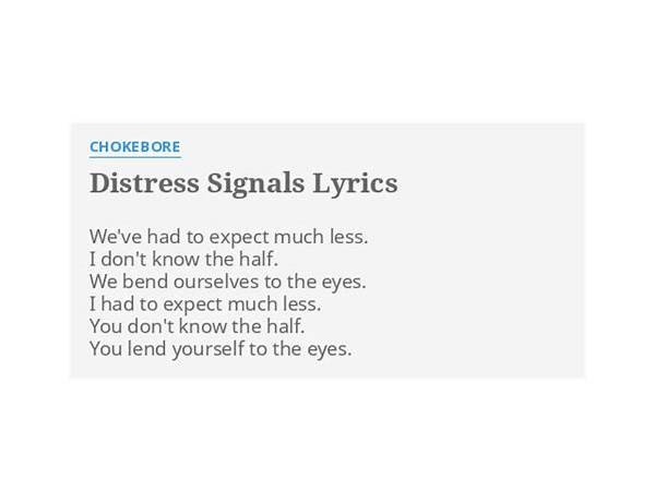 DISTRESS SIGNALS en Lyrics [Spring Jumpy]