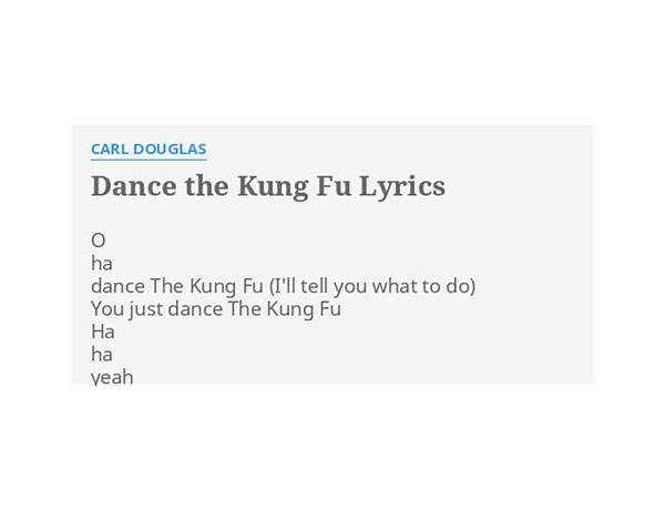 Dance the Kung Fu en Lyrics [Carl Douglas]