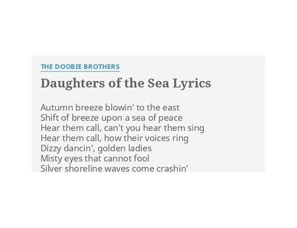 Daughters of the Sea en Lyrics [The Doobie Brothers]