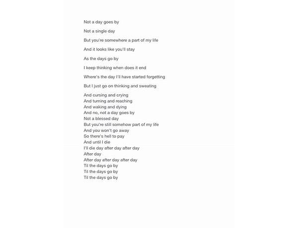 Day Goes By en Lyrics [Marty Magehee]