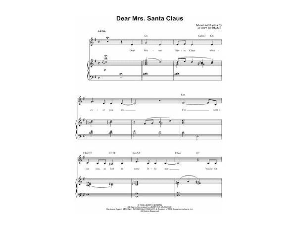 Dear Mrs. Santa Claus en Lyrics [Jerry Herman]