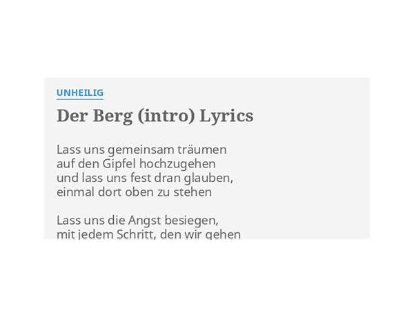 Der Berg de Lyrics [Unheilig]