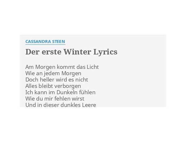 Der erste Winter de Lyrics [Cassandra Steen]